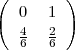 (       )
   0  1
   46  26