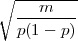 ∘ ---m----
  --------
  p(1 - p)